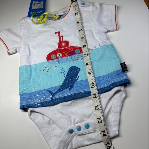 New Ted Baker Baby Boys Romper Textured Gift Summer Newborn 0-3 Mo Whale Ocean - Picture 9 of 11